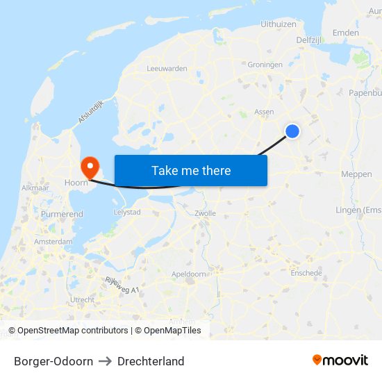 Borger-Odoorn to Drechterland map