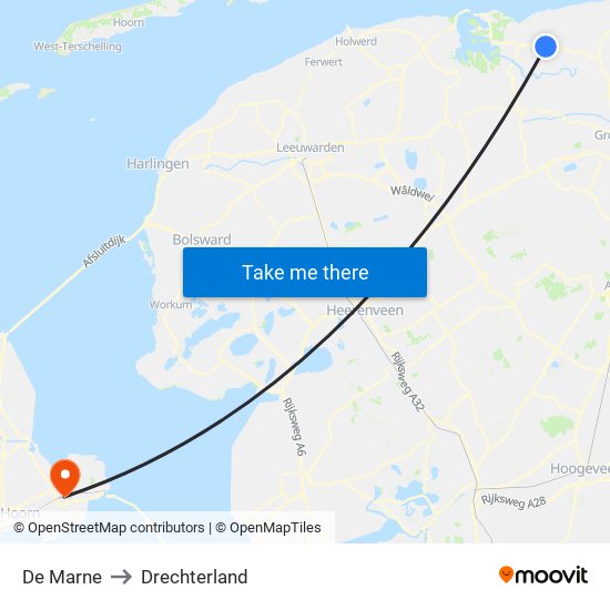 De Marne to Drechterland map