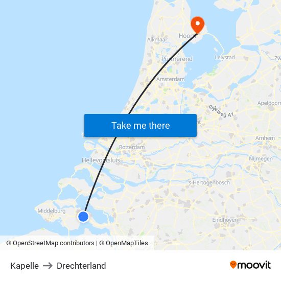 Kapelle to Drechterland map