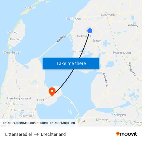 Littenseradiel to Drechterland map