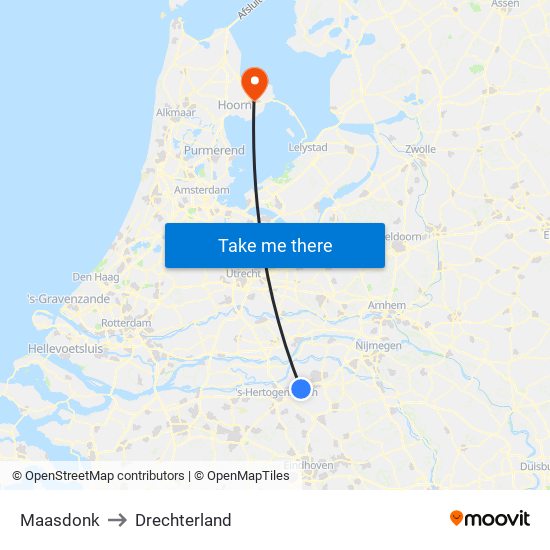 Maasdonk to Drechterland map