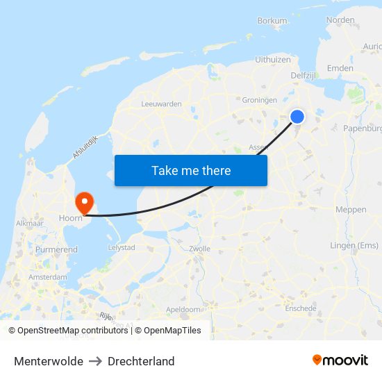 Menterwolde to Drechterland map