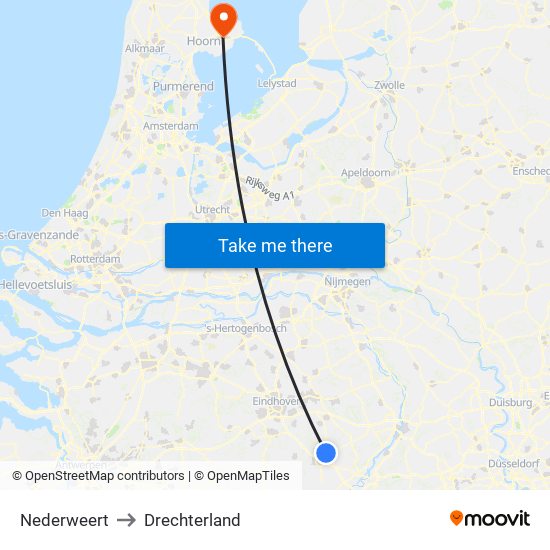 Nederweert to Drechterland map