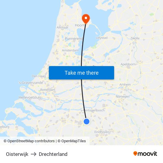 Oisterwijk to Drechterland map