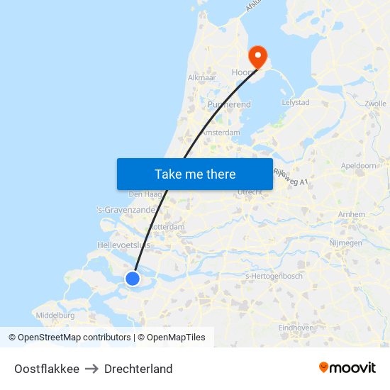 Oostflakkee to Drechterland map