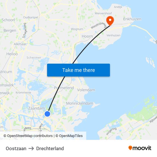 Oostzaan to Drechterland map