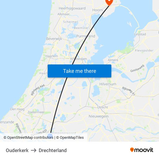 Ouderkerk to Drechterland map