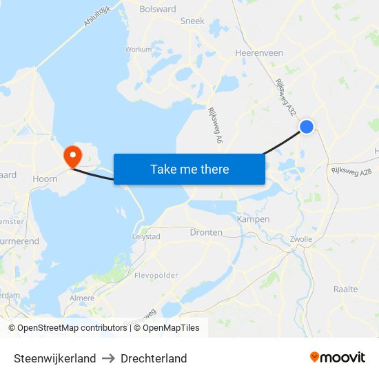 Steenwijkerland to Drechterland map