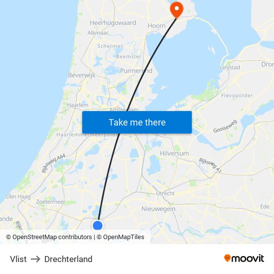 Vlist to Drechterland map