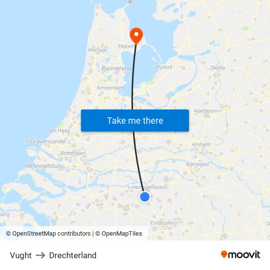 Vught to Drechterland map