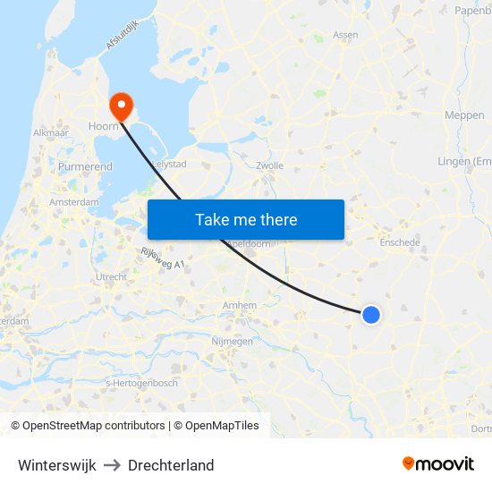 Winterswijk to Drechterland map