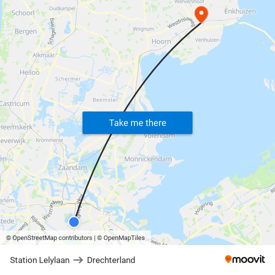 Station Lelylaan to Drechterland map