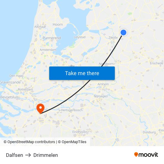 Dalfsen to Drimmelen map