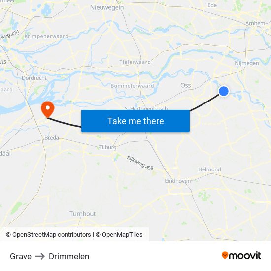 Grave to Drimmelen map