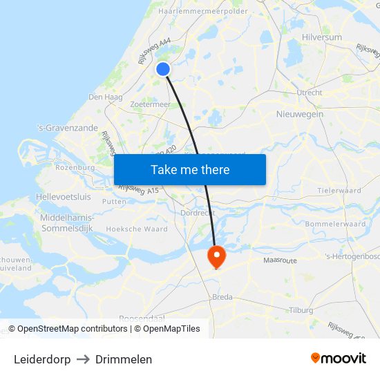 Leiderdorp to Drimmelen map