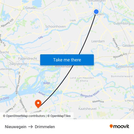 Nieuwegein to Drimmelen map