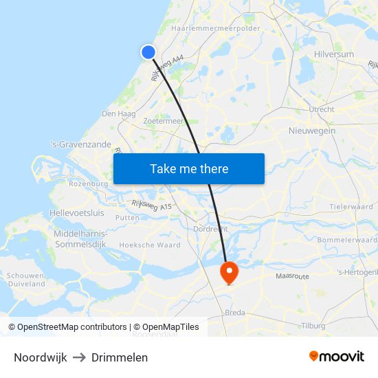 Noordwijk to Drimmelen map