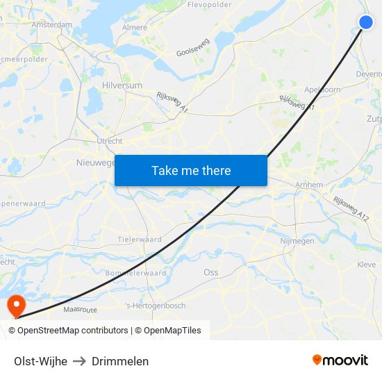 Olst-Wijhe to Drimmelen map