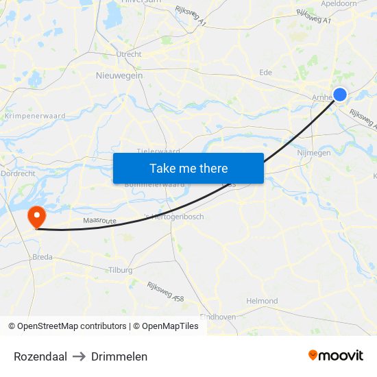 Rozendaal to Drimmelen map