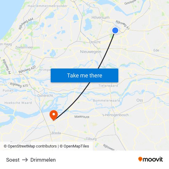 Soest to Drimmelen map