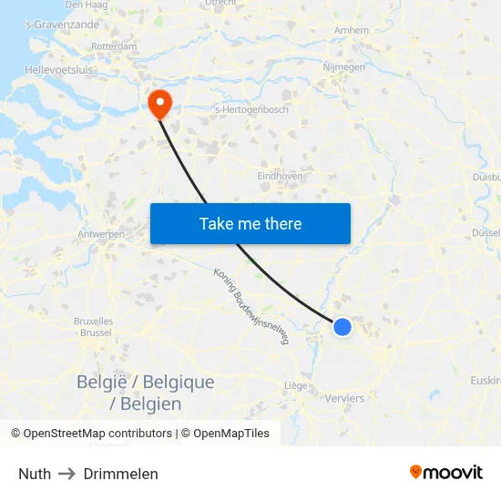 Nuth to Drimmelen map