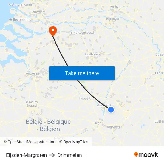 Eijsden-Margraten to Drimmelen map