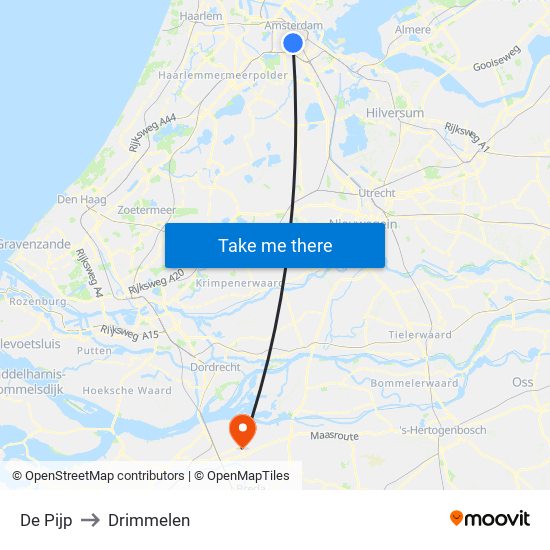 De Pijp to Drimmelen map