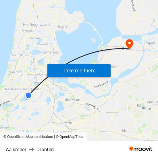 Aalsmeer to Dronten map