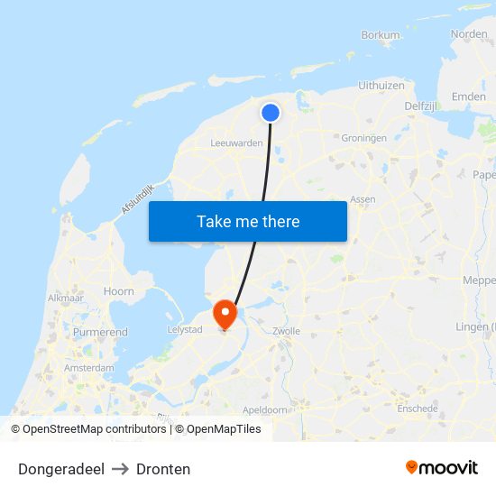 Dongeradeel to Dronten map