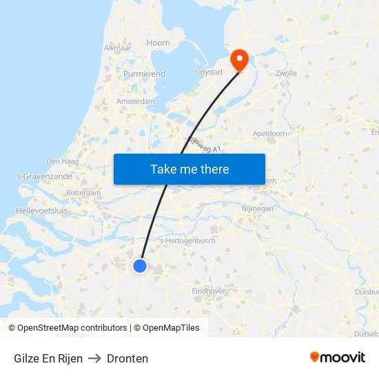 Gilze En Rijen to Dronten map