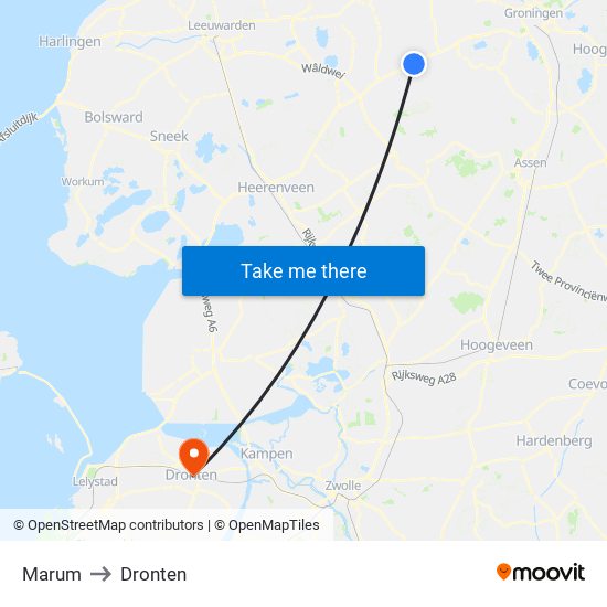 Marum to Dronten map