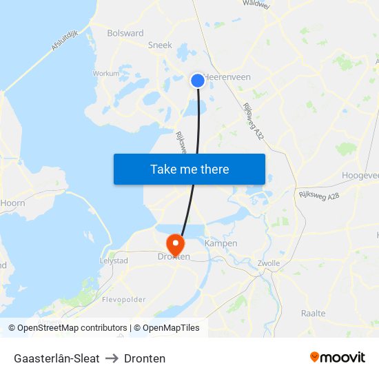 Gaasterlân-Sleat to Dronten map