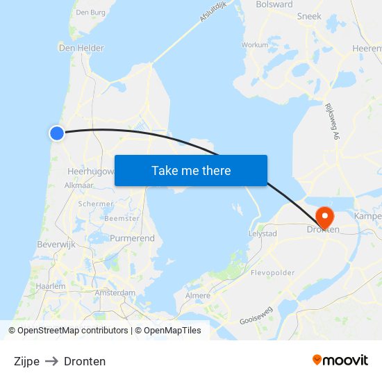 Zijpe to Dronten map