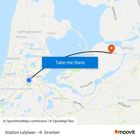 Station Lelylaan to Dronten map