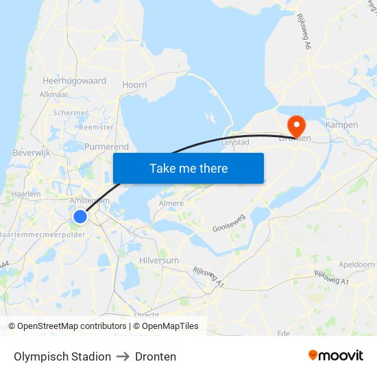 Olympisch Stadion to Dronten map