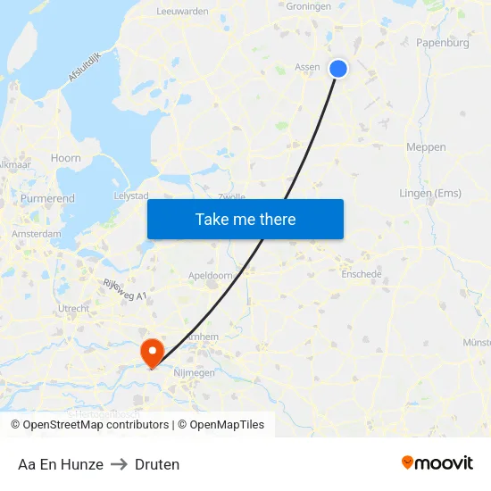 Aa En Hunze to Druten map