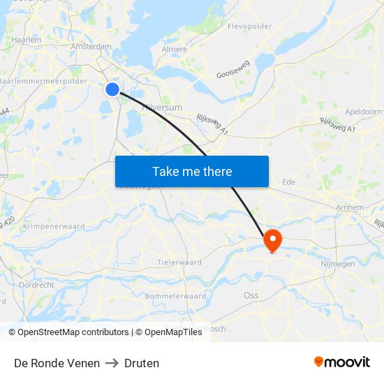 De Ronde Venen to Druten map