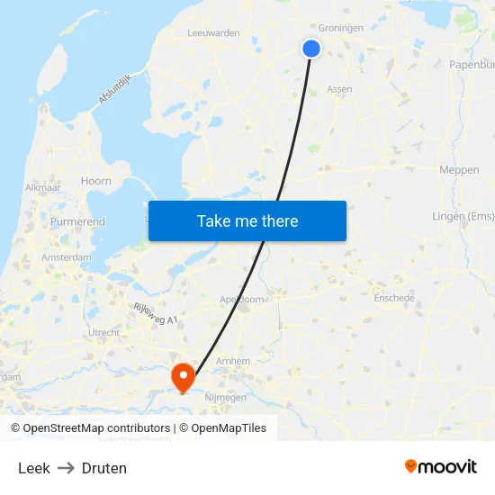 Leek to Druten map