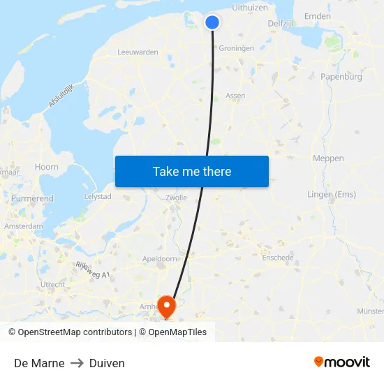 De Marne to Duiven map