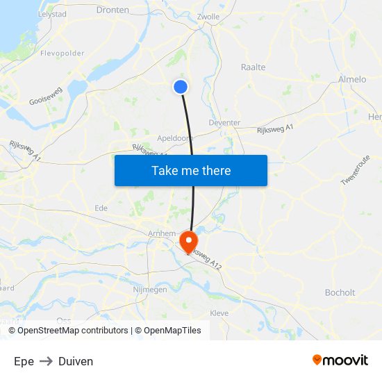 Epe to Duiven map