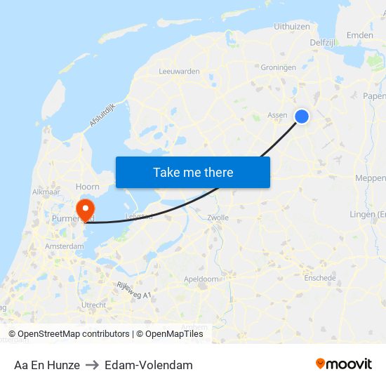 Aa En Hunze to Edam-Volendam map