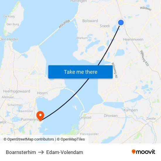 Boarnsterhim to Edam-Volendam map