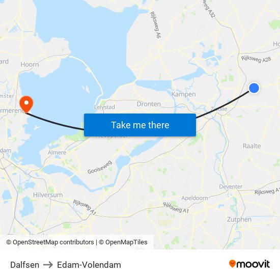 Dalfsen to Edam-Volendam map