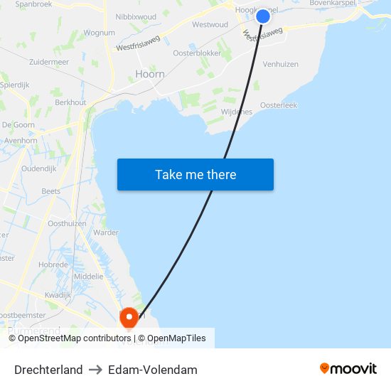 Drechterland to Edam-Volendam map