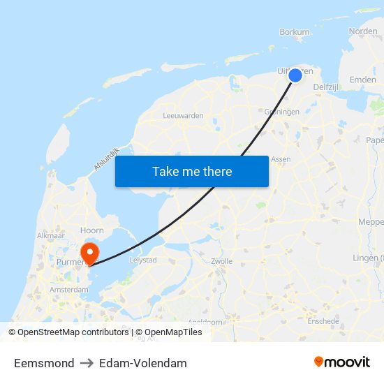 Eemsmond to Edam-Volendam map