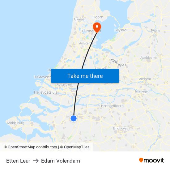 Etten-Leur to Edam-Volendam map