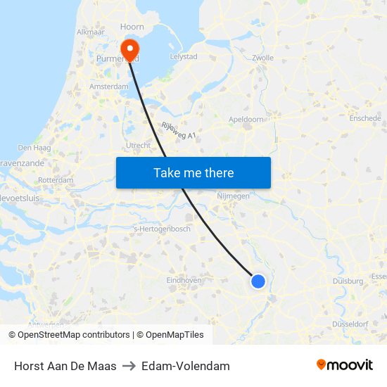 Horst Aan De Maas to Edam-Volendam map