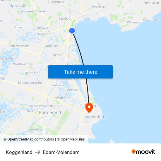 Koggenland to Edam-Volendam map