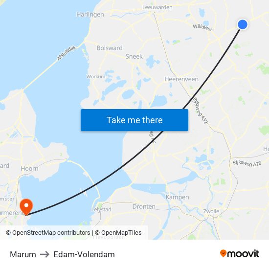 Marum to Edam-Volendam map