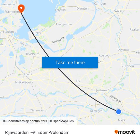 Rijnwaarden to Edam-Volendam map